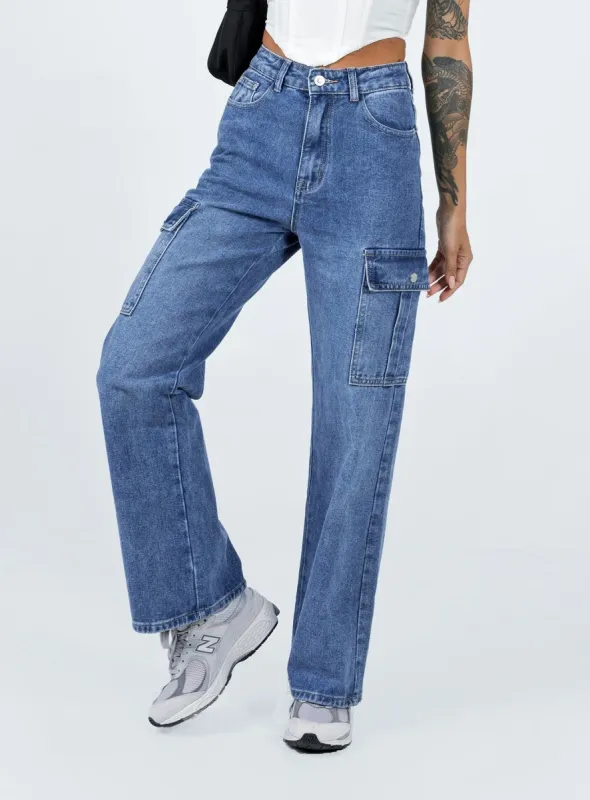 Pimaga Denim Cargo Jeans sold by Princess Polly