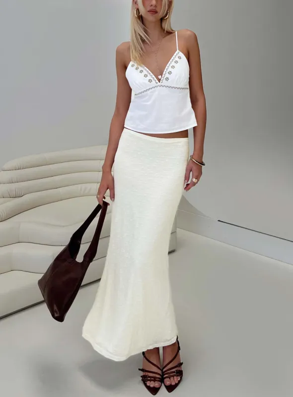 Love Like Yours Lace Maxi Skirt Cream sold by Princess Polly