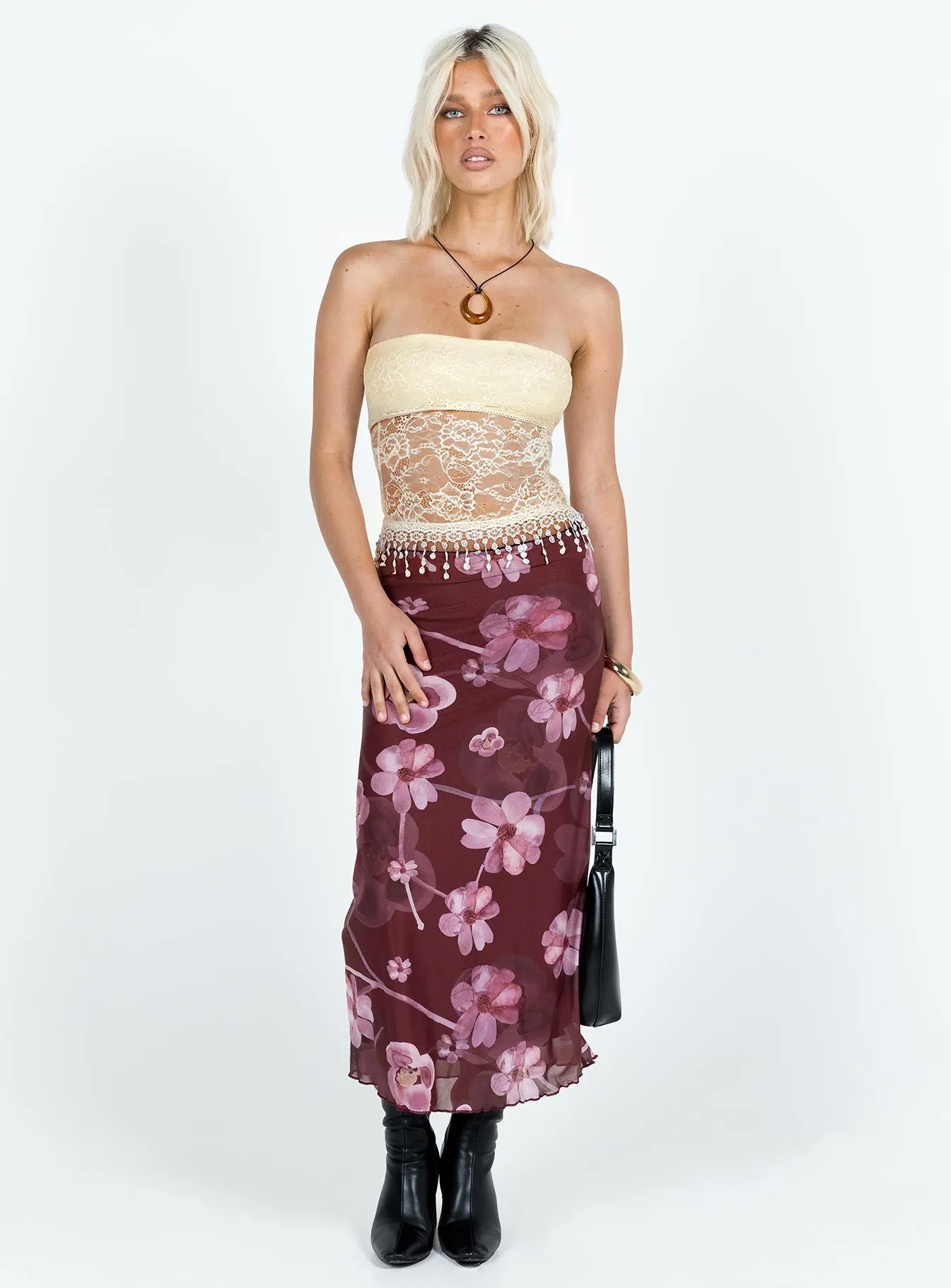 Zuleta Lace Strapless Top Cream sold by Princess Polly product image thumbnail 3