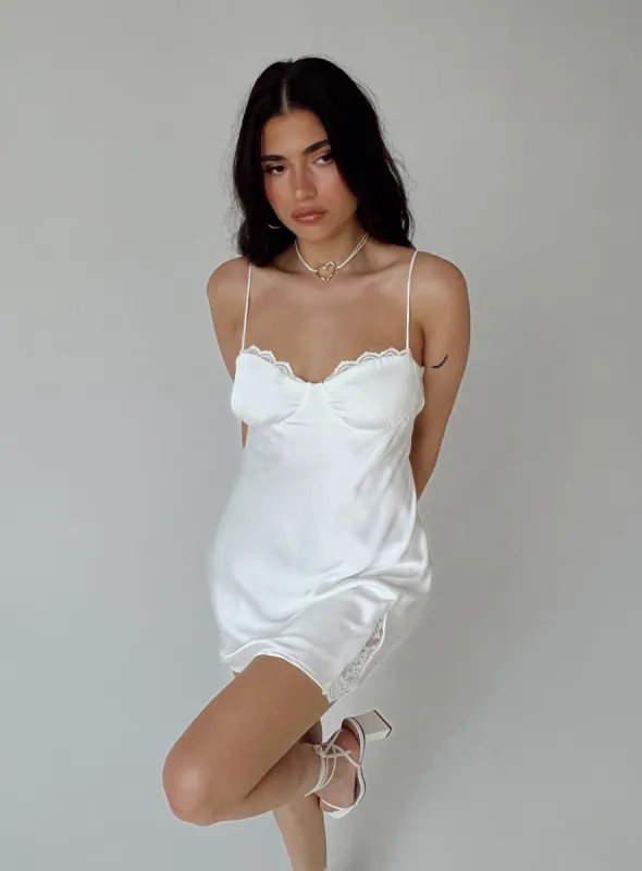 Snowbird Mini Dress White Petite sold by Princess Polly