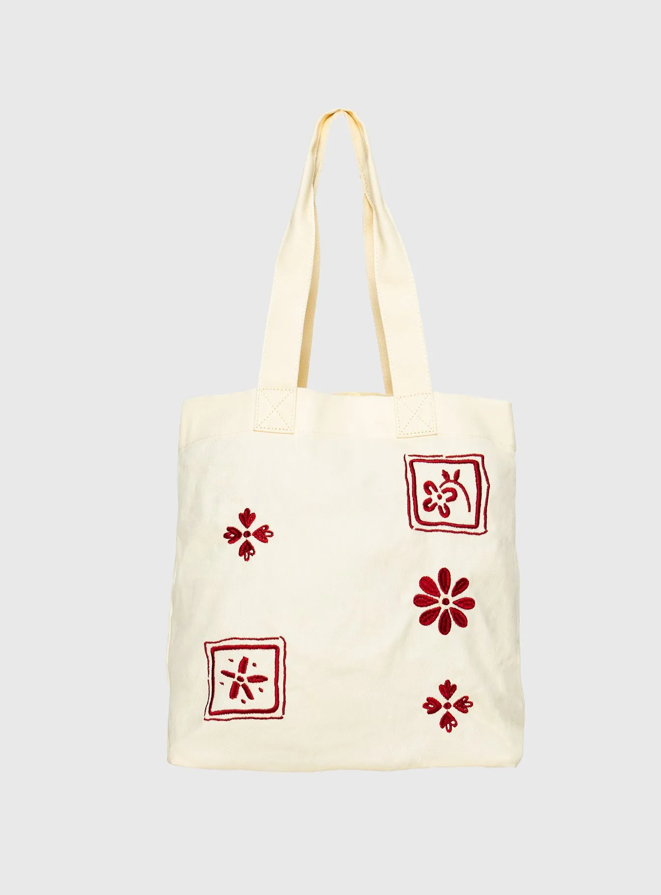 Grazia Tote Bag Cream / Red sold by Princess Polly product image thumbnail 2