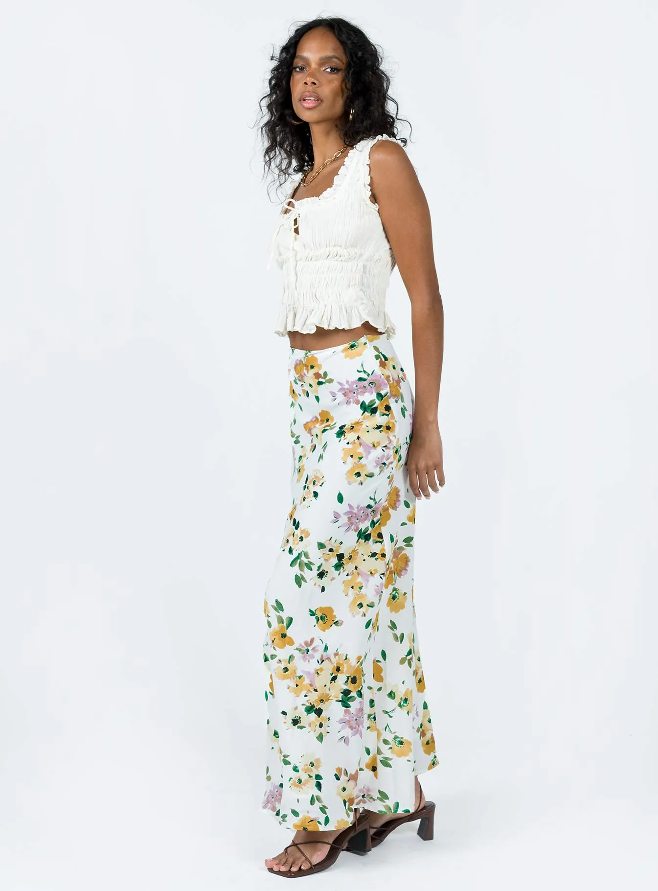 Thyme Maxi Skirt White Floral sold by Princess Polly product image thumbnail 4