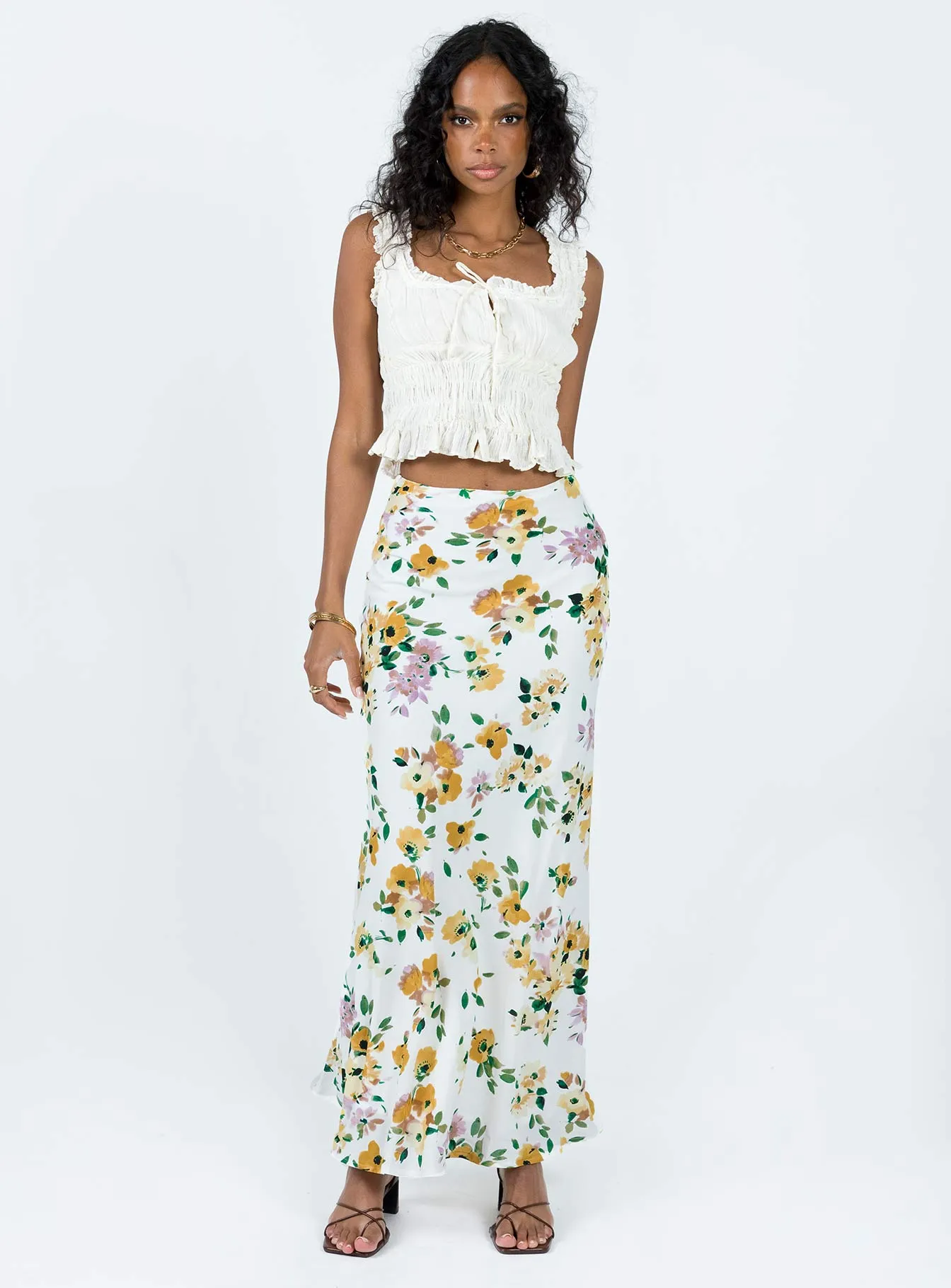 Thyme Maxi Skirt White Floral sold by Princess Polly product image thumbnail 2