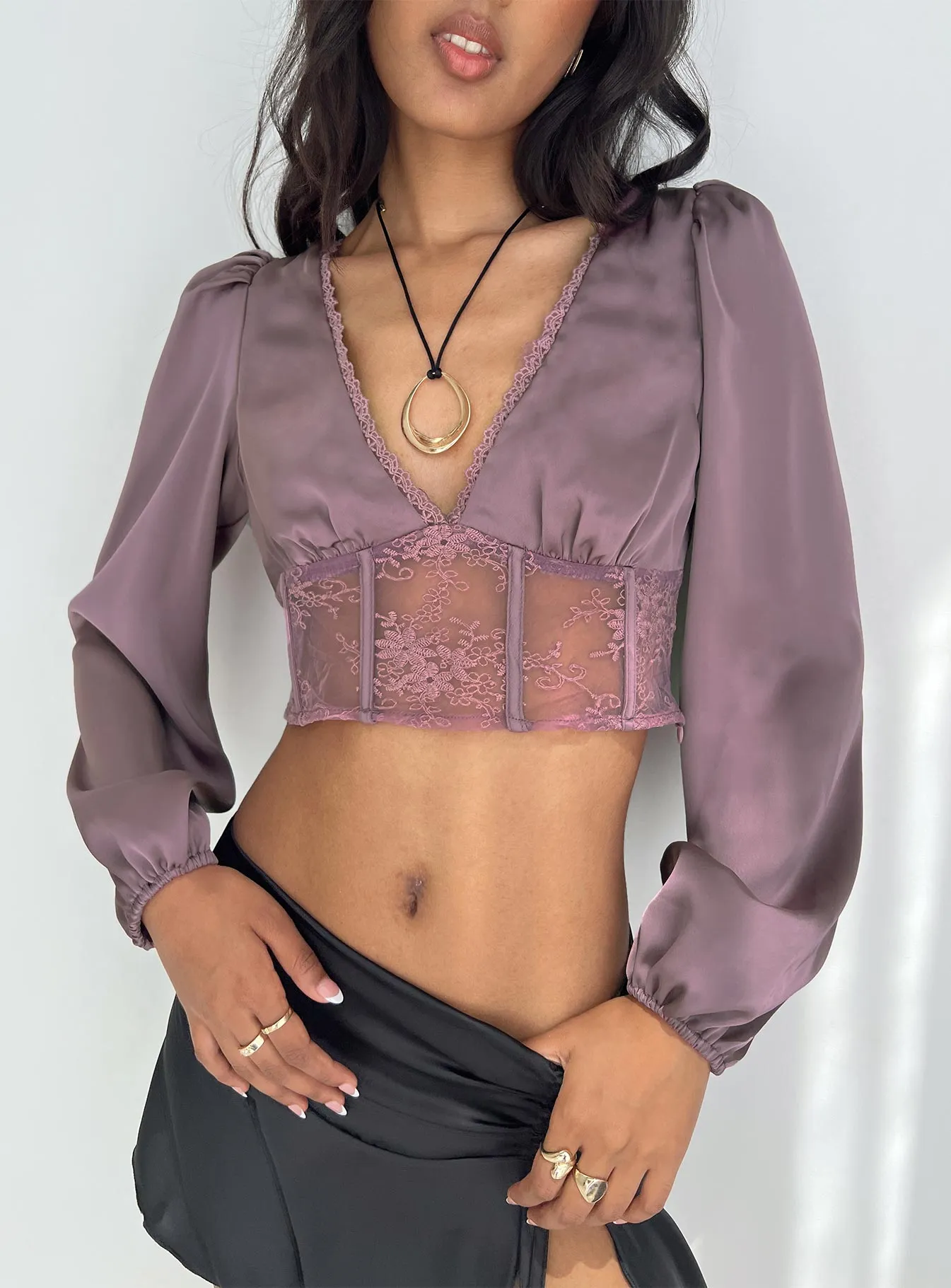 Blackwell Top Mauve sold by Princess Polly