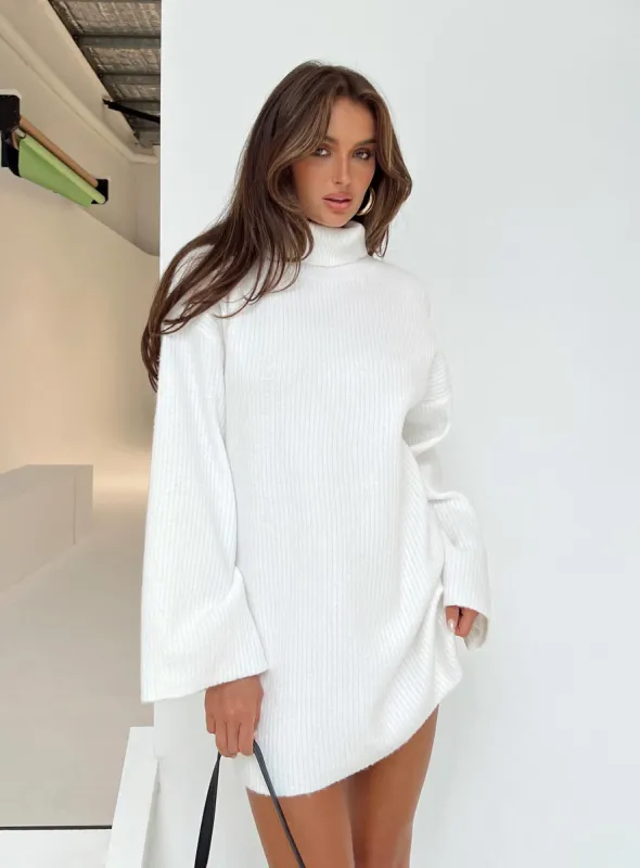 Sonelle Sweater Mini Dress White sold by Princess Polly
