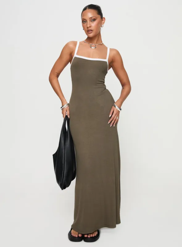 Austrina Maxi Dress Olive sold by Princess Polly