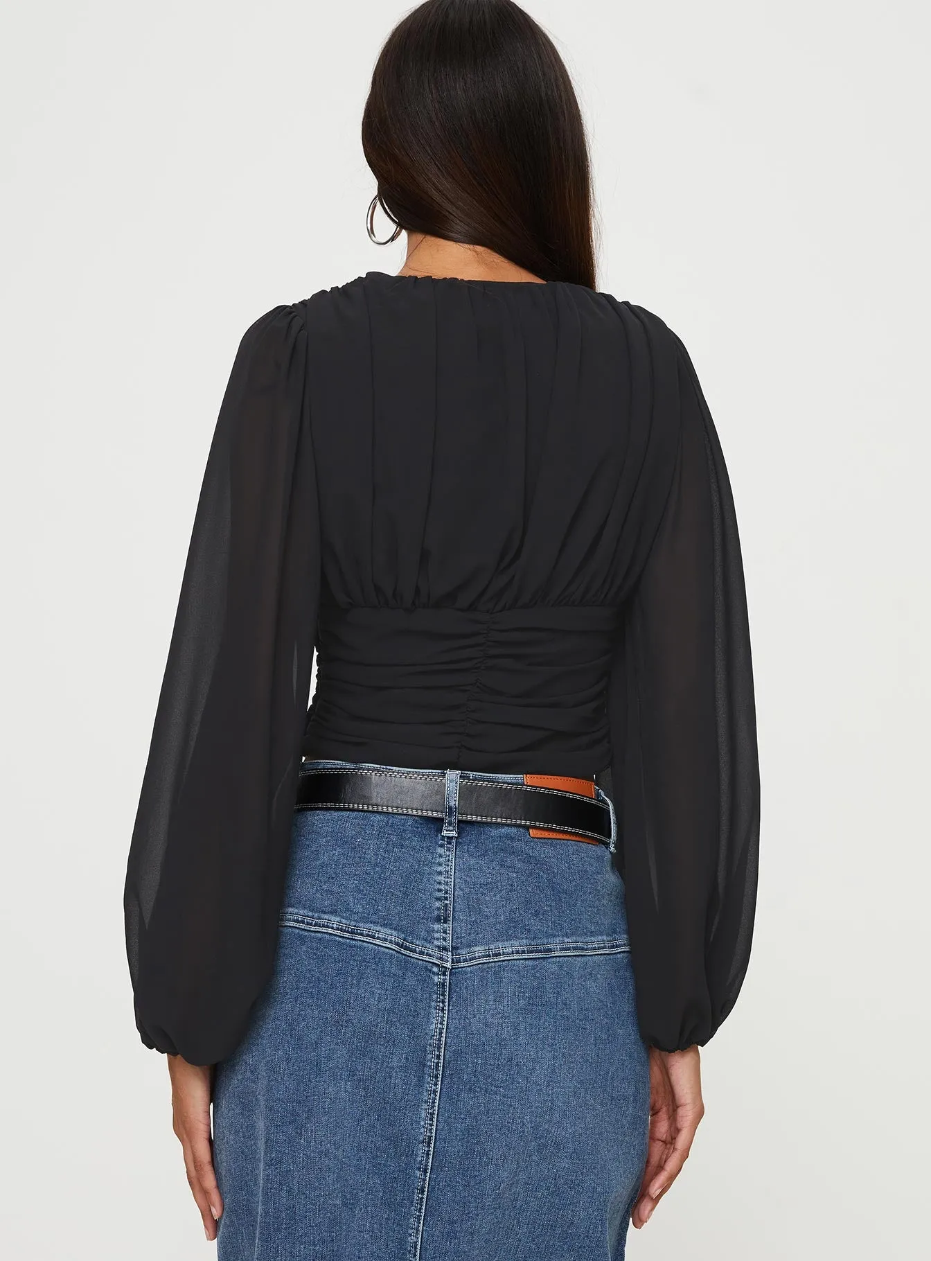 Whitu Long Sleeve Top Black sold by Princess Polly product image thumbnail 4