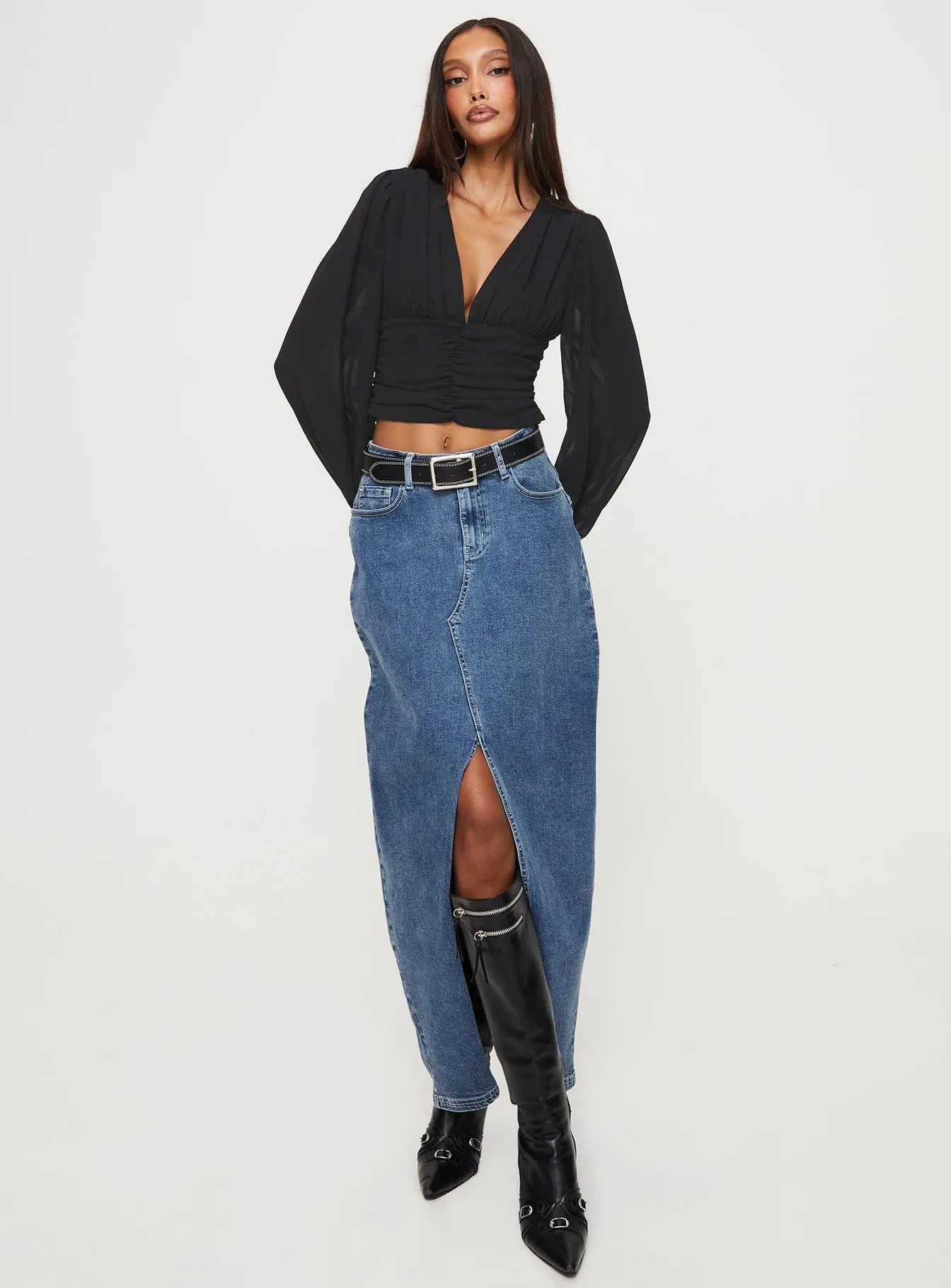 Whitu Long Sleeve Top Black sold by Princess Polly product image thumbnail 2