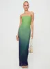 Stolen Love Strapless Maxi Dress Blue / Green Ombre Tall sold by Princess Polly