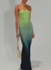 Stolen Love Strapless Maxi Dress Blue / Green Ombre Tall sold by Princess Polly