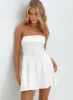 Slow Dance Linen Blend Mini Dress White sold by Princess Polly