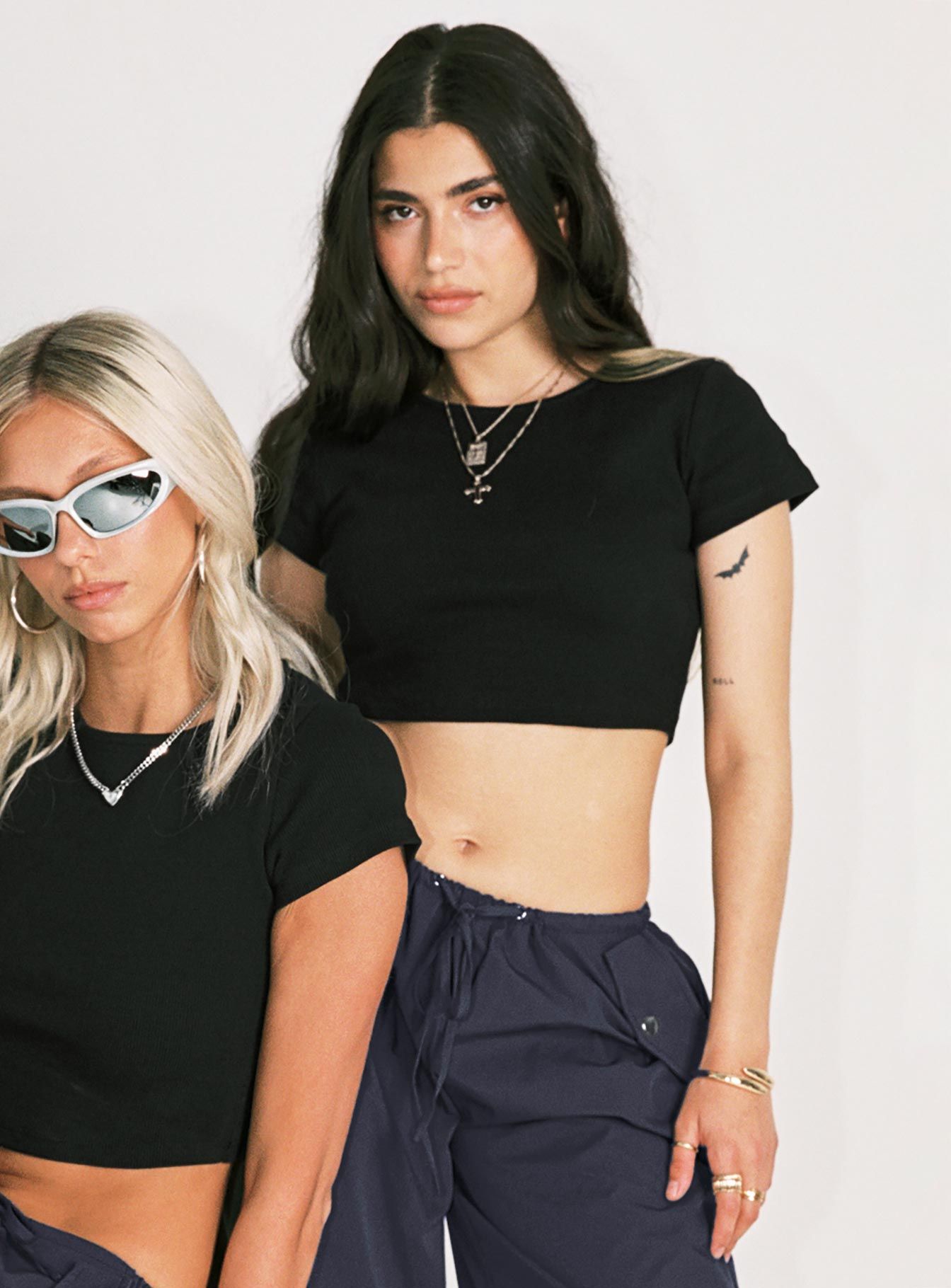 Classic Crop Tee Black Petite sold by Princess Polly