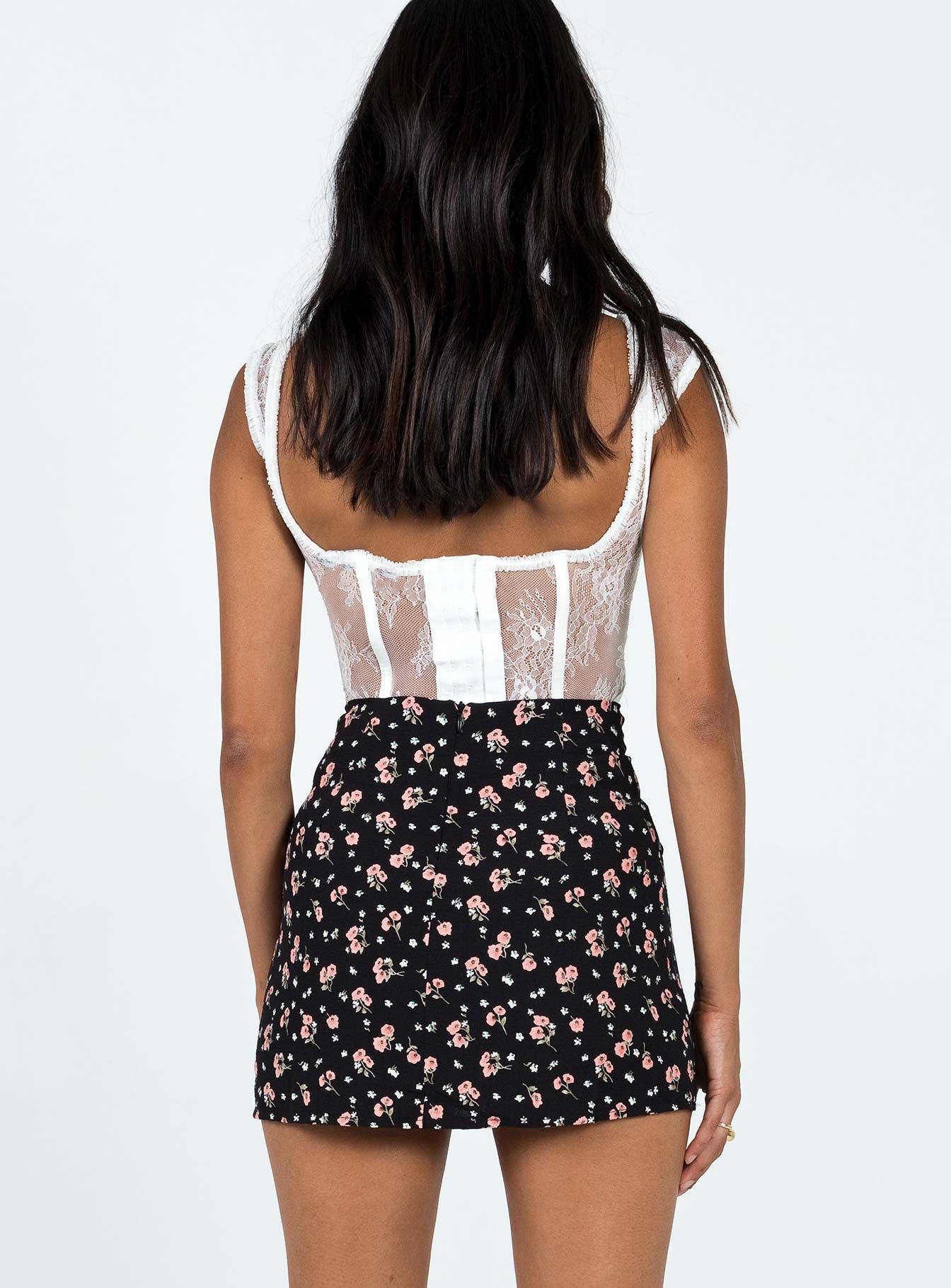 Selby Mini Skirt Black Floral sold by Princess Polly product image thumbnail 5