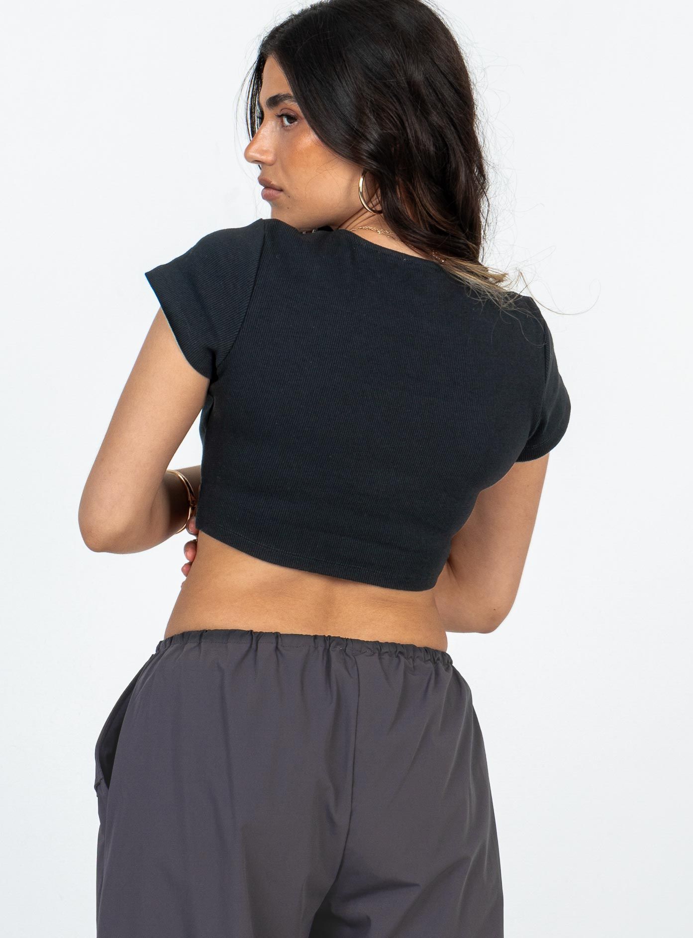 Classic Crop Tee Black Petite sold by Princess Polly product image thumbnail 5