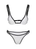 Hailey High Cut Cheeky Bikini Bottoms White / Black sold by Princess Polly