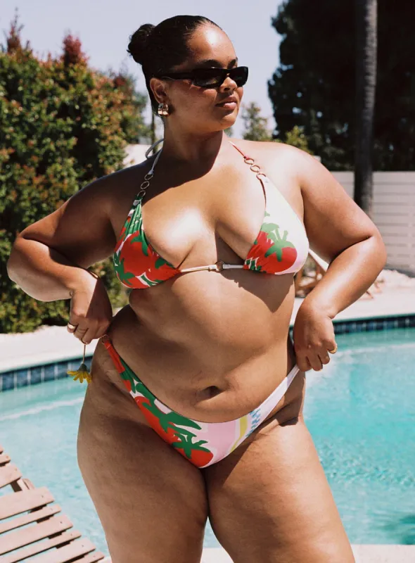 Renee Bikini Bottoms Red Multi Curve sold by Princess Polly