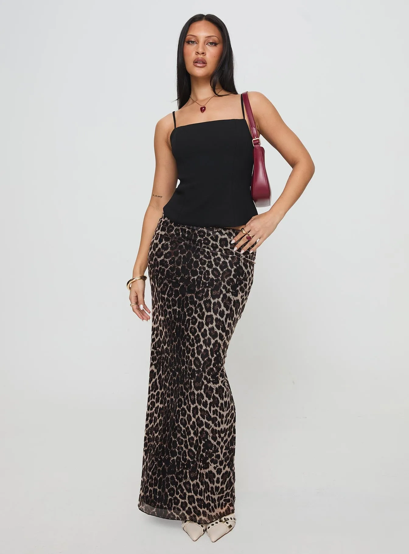 Ergo Maxi Skirt Leopard sold by Princess Polly product image thumbnail 2