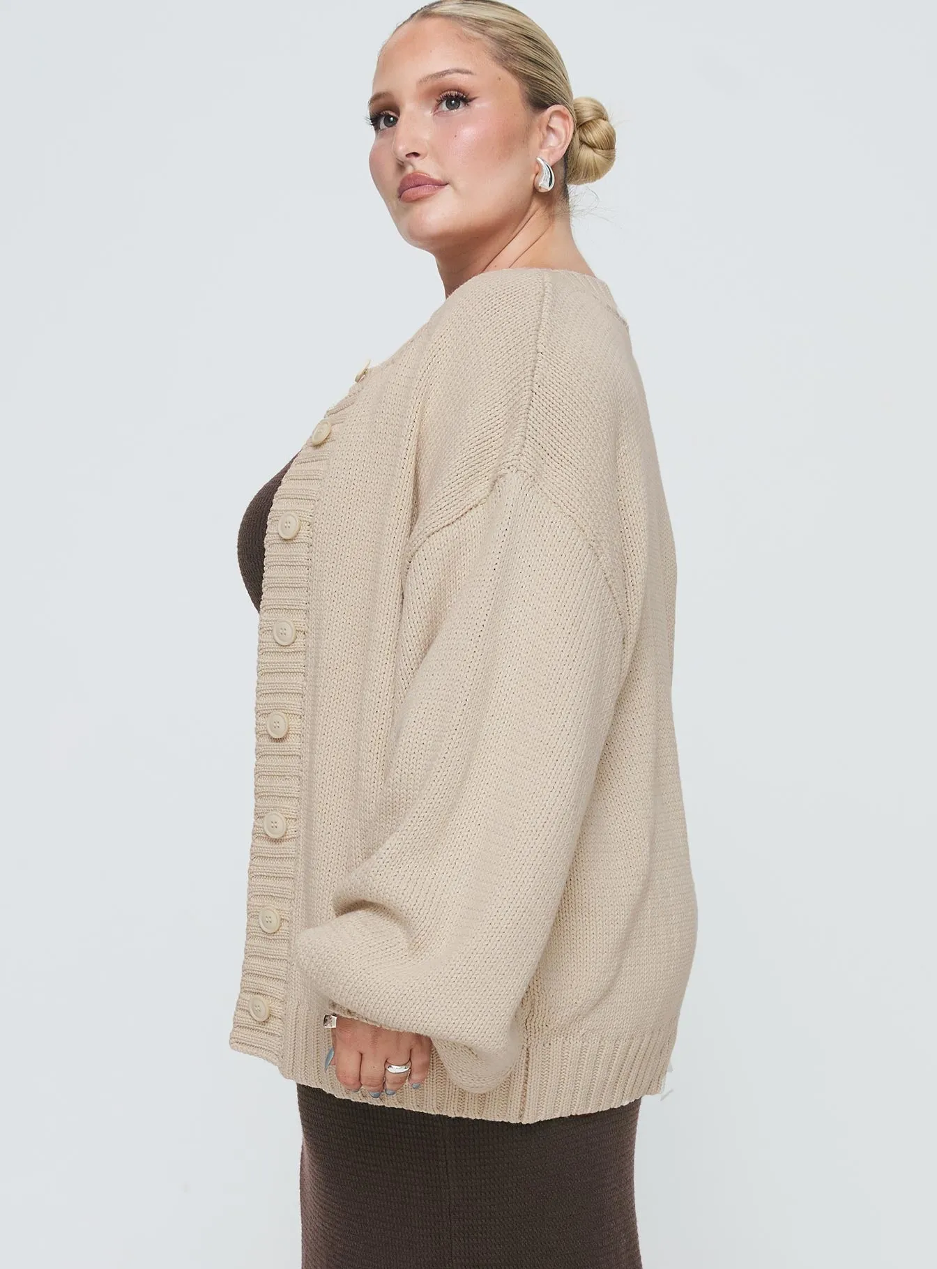 Edern Cardigan Cream Curve sold by Princess Polly product image thumbnail 3