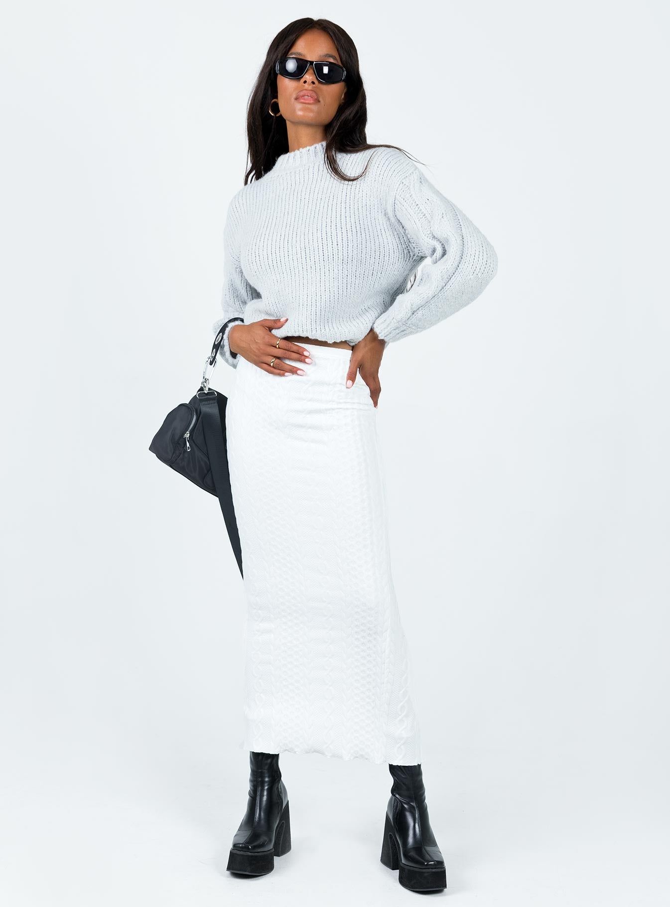 Abercairn Knit Maxi Skirt White sold by Princess Polly product image thumbnail 3