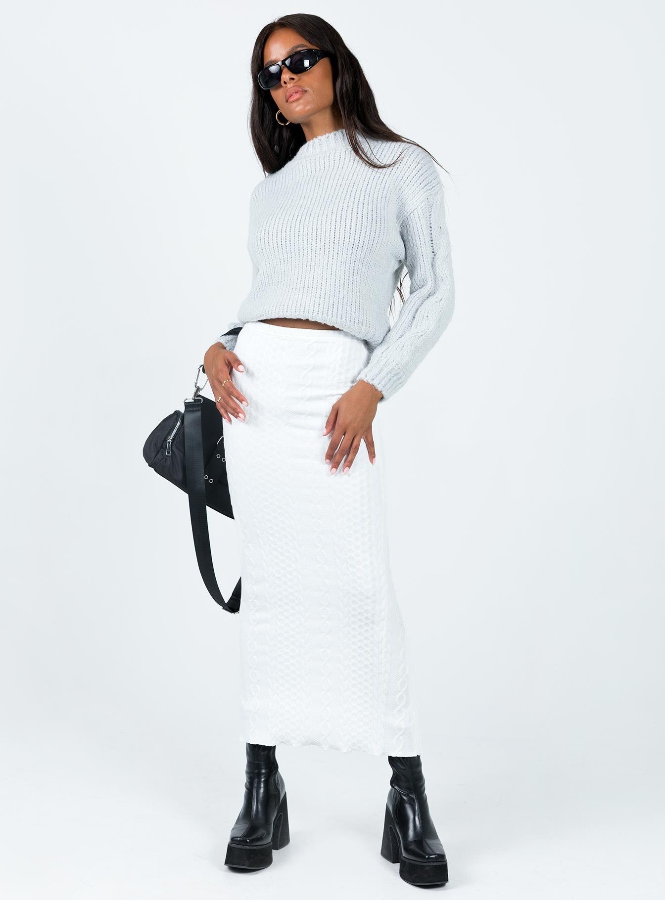 Abercairn Knit Maxi Skirt White sold by Princess Polly product image thumbnail 2