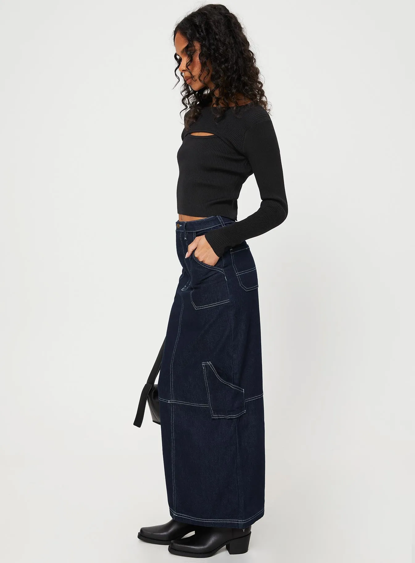 Vine Maxi Skirt Blue sold by Princess Polly product image thumbnail 4