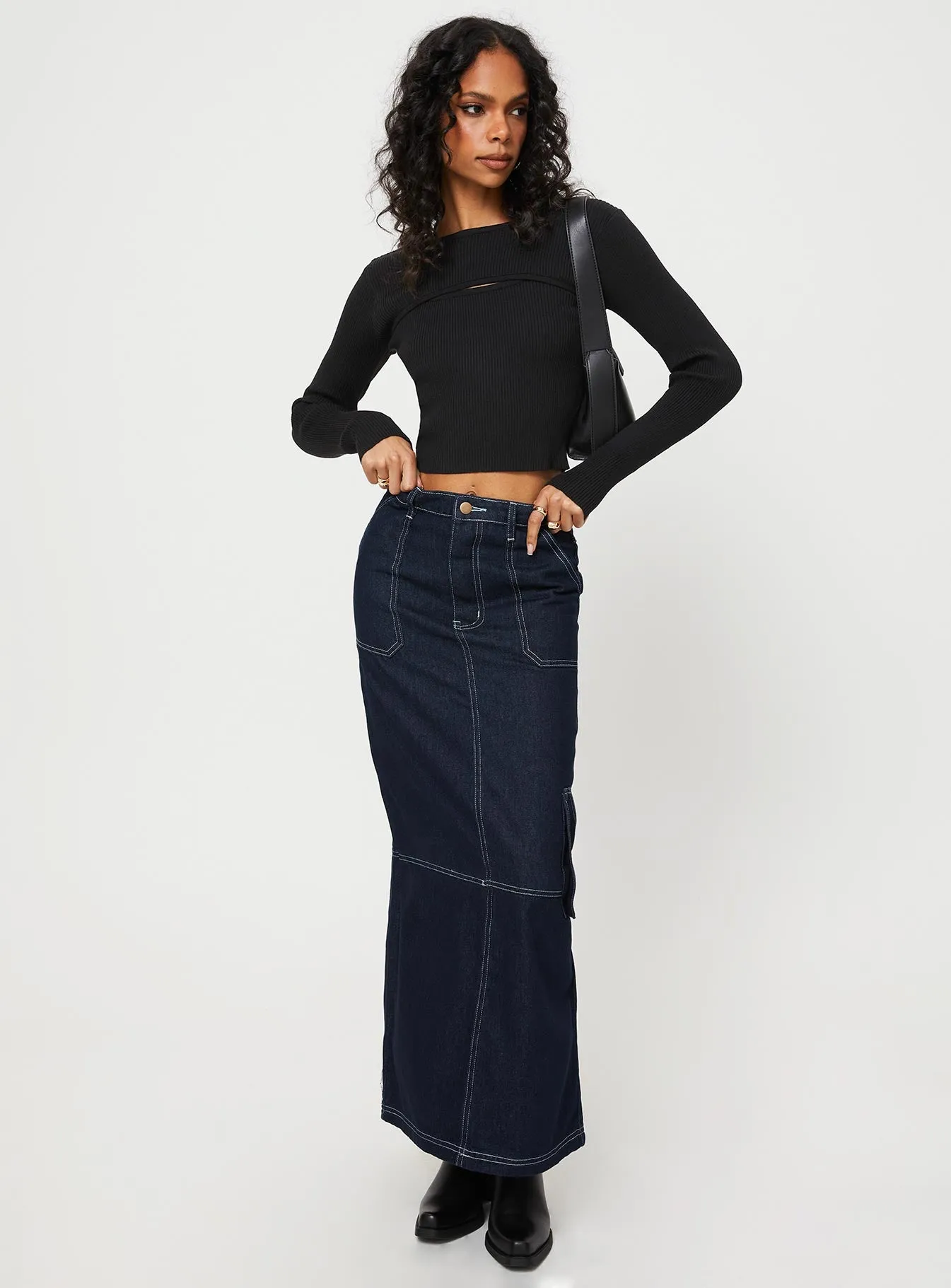 Vine Maxi Skirt Blue sold by Princess Polly product image thumbnail 2