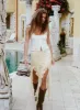 Unconditional Ruffle Midi Skirt Cream sold by Princess Polly