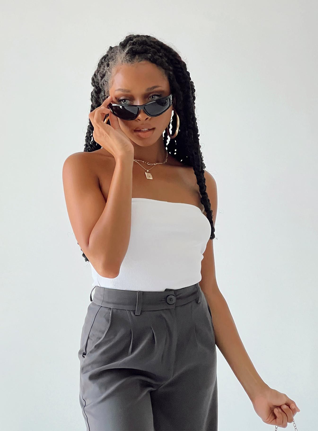 Keala Strapless Bodysuit White sold by Princess Polly