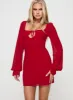 Bayford Long Sleeve Mini Dress Red sold by Princess Polly