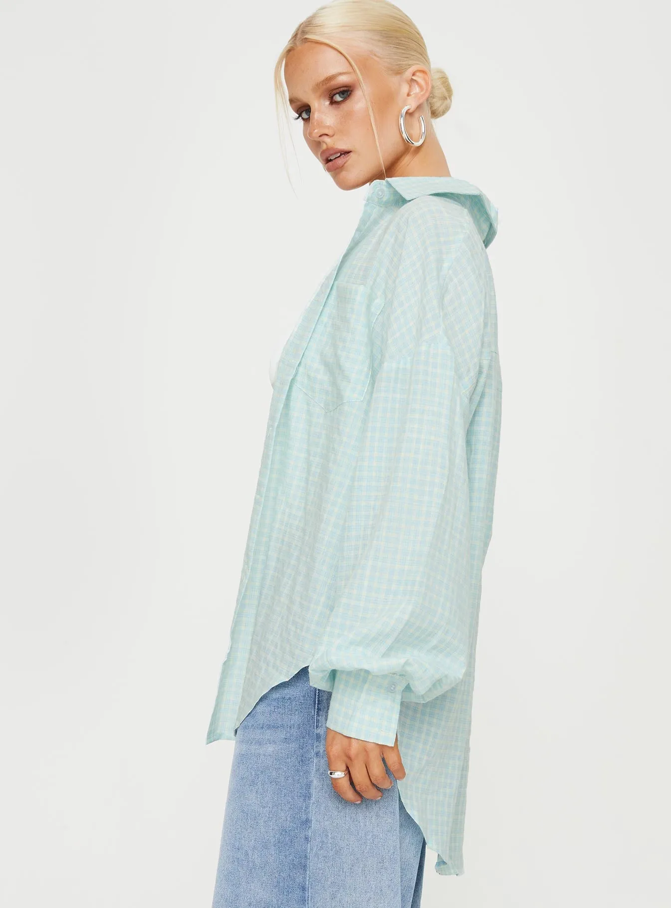 Lindford Shirt Blue Check sold by Princess Polly product image thumbnail 4