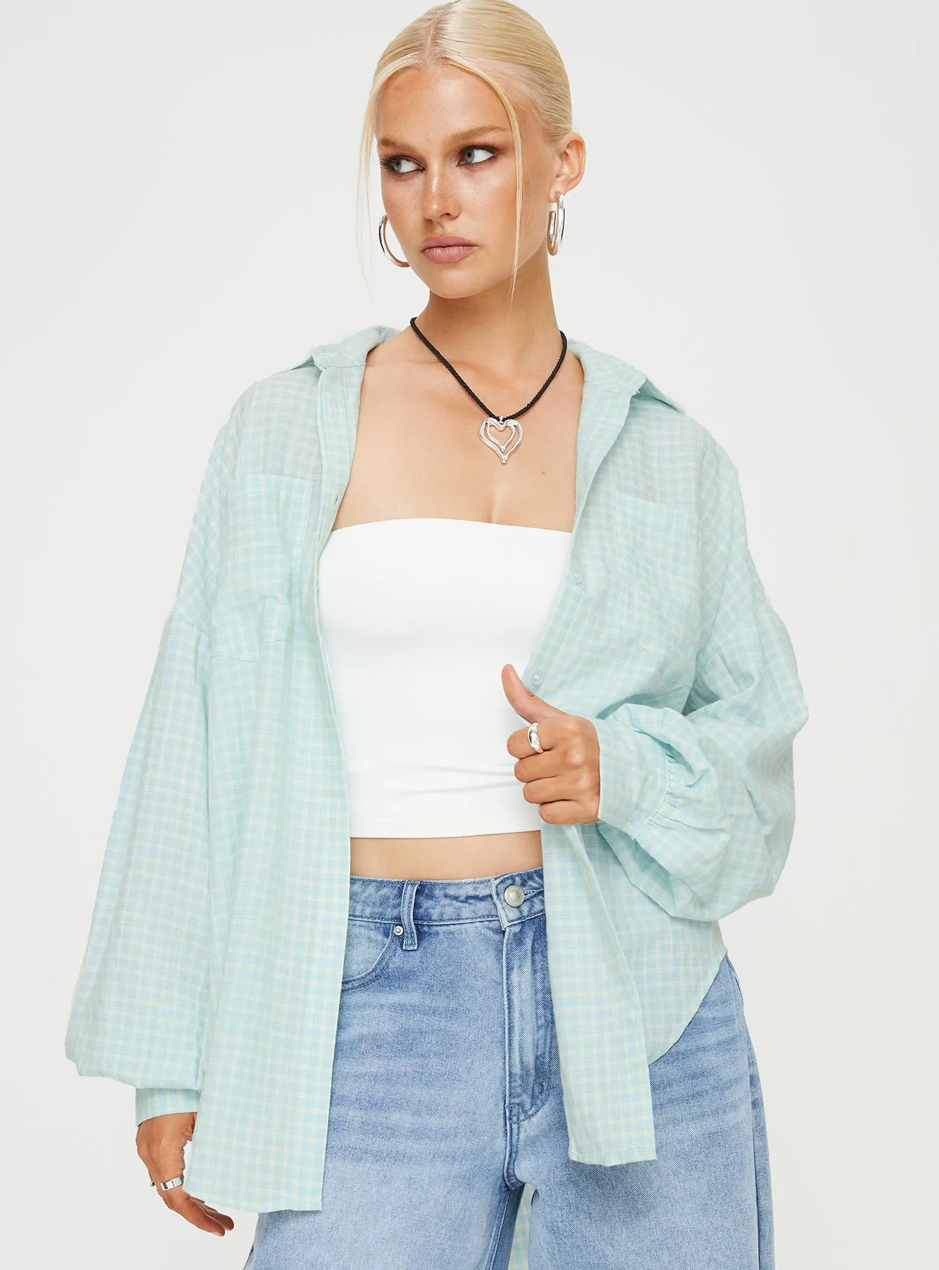 Lindford Shirt Blue Check sold by Princess Polly product image thumbnail 2