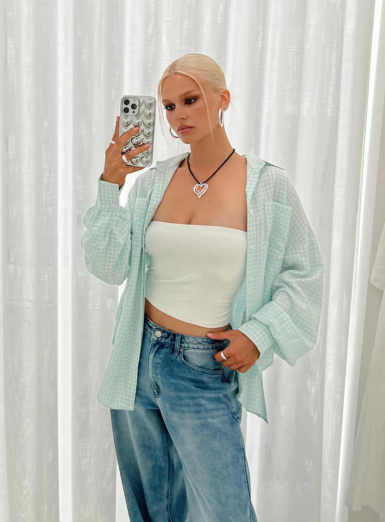 Lindford Shirt Blue Check sold by Princess Polly