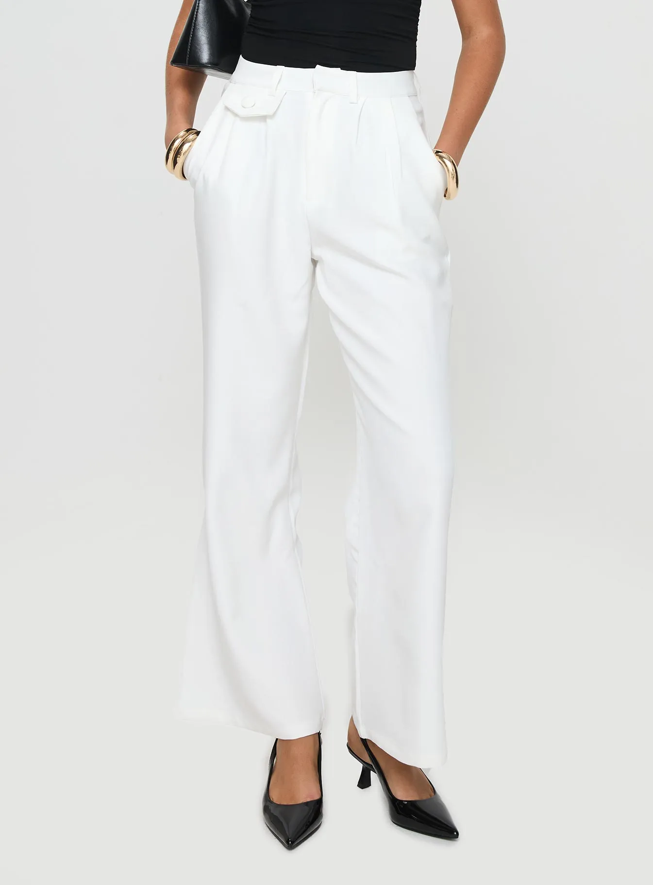 Jazzar Pocket Detail Pleated Pant White sold by Princess Polly product image thumbnail 2