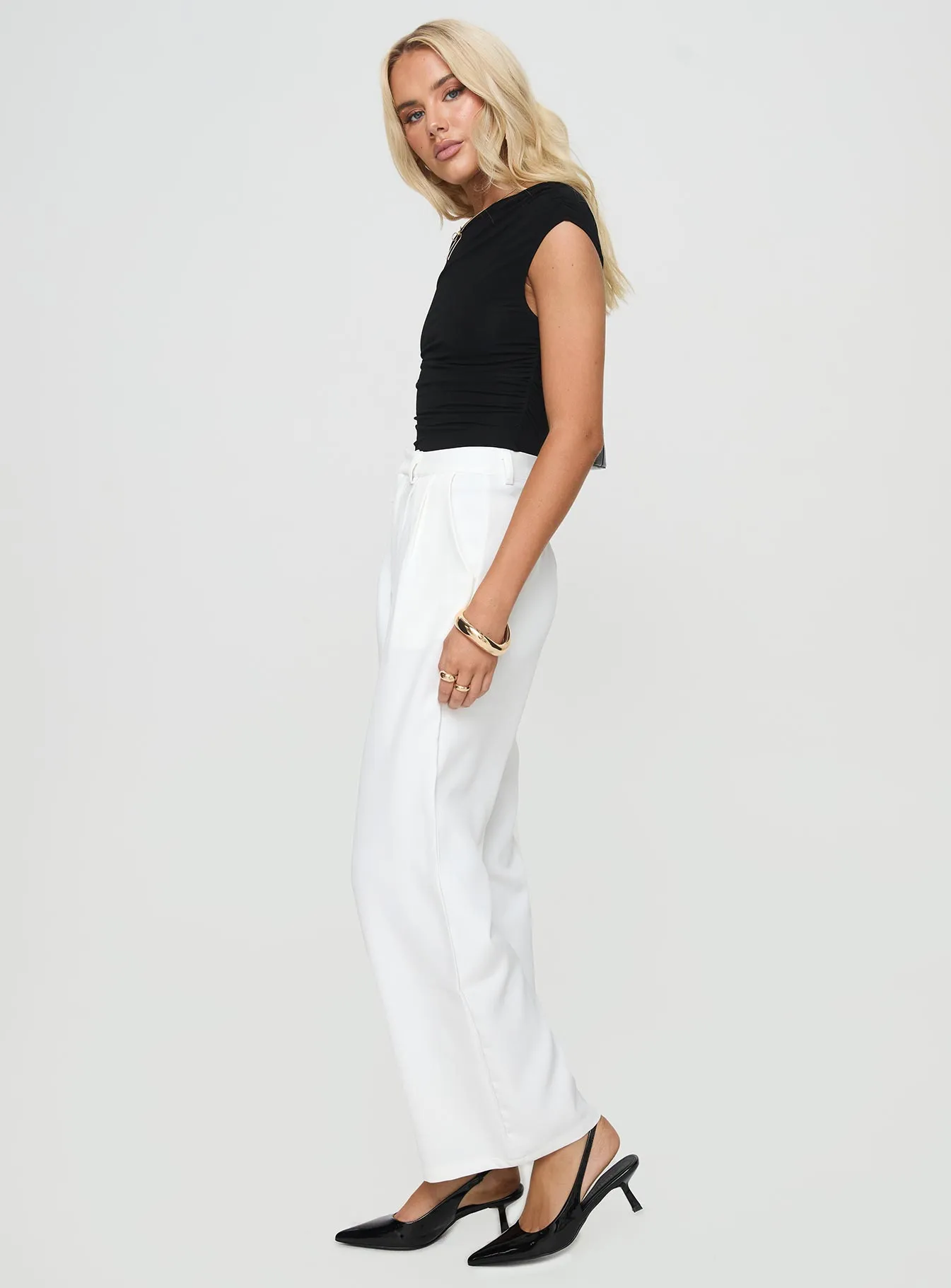 Jazzar Pocket Detail Pleated Pant White sold by Princess Polly product image thumbnail 4
