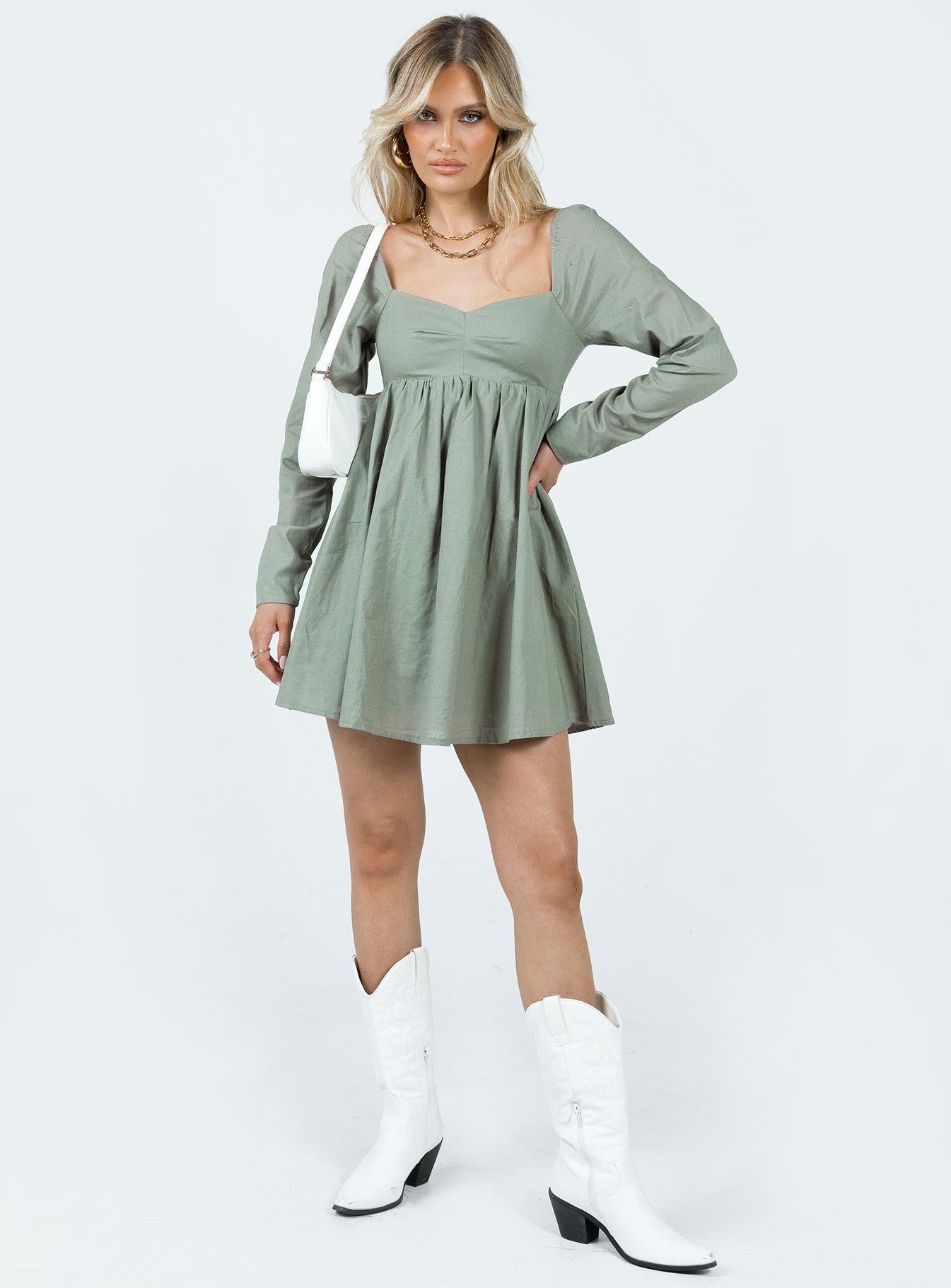Vikki Mini Dress Sage sold by Princess Polly product image thumbnail 2