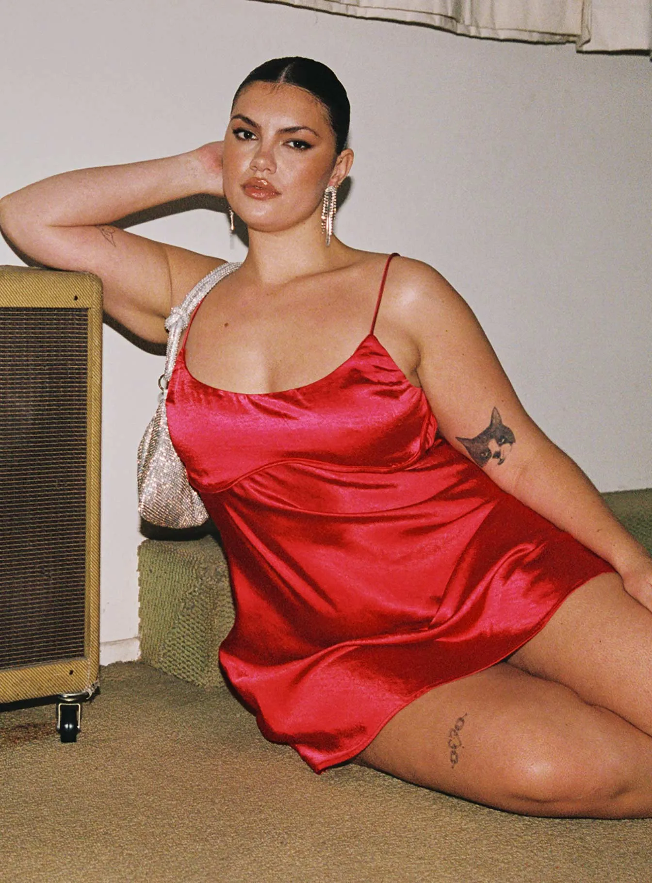 Ally Mini Dress Red Curve sold by Princess Polly