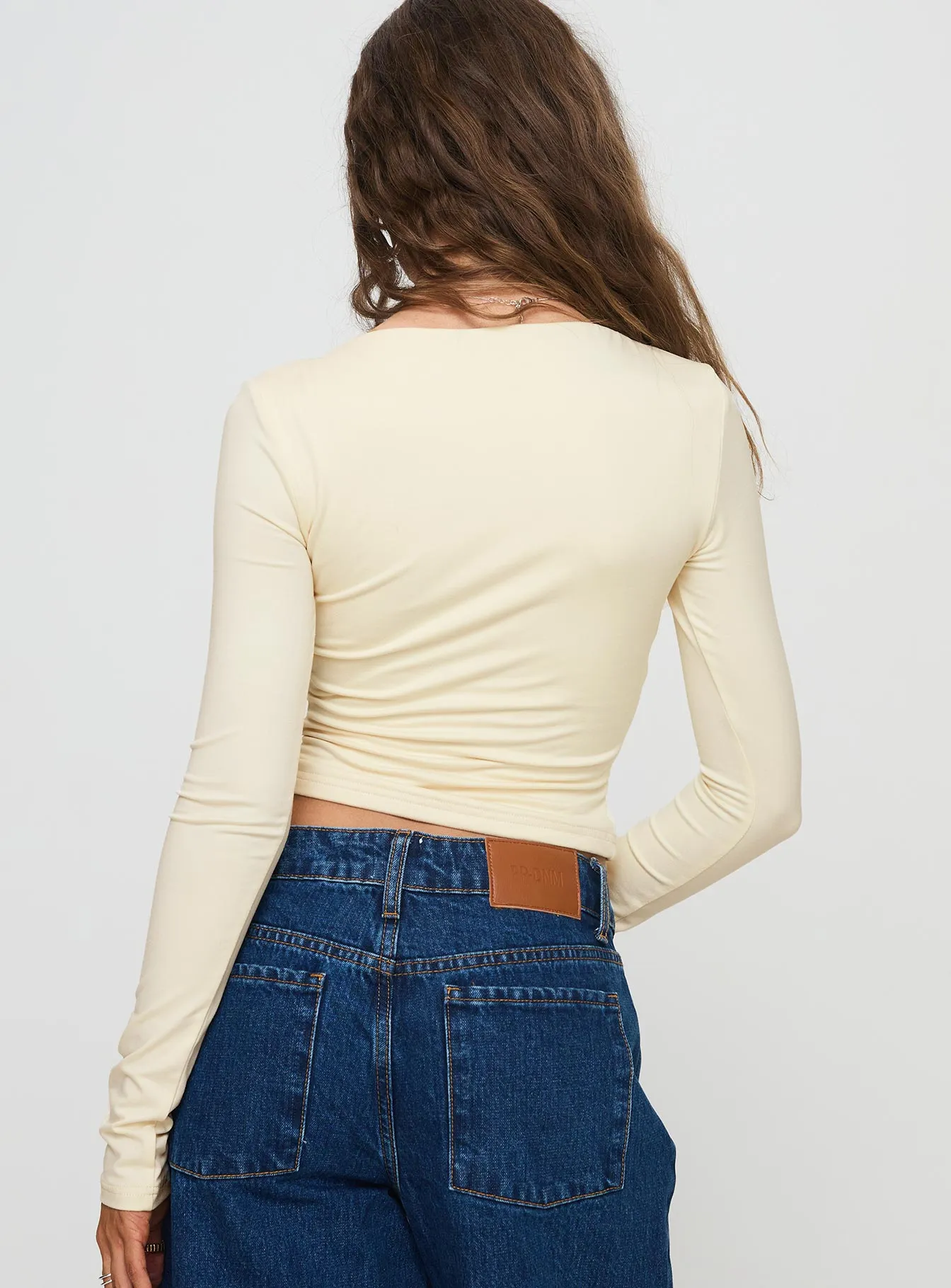 Riva Ruched Top Cream sold by Princess Polly product image thumbnail 5