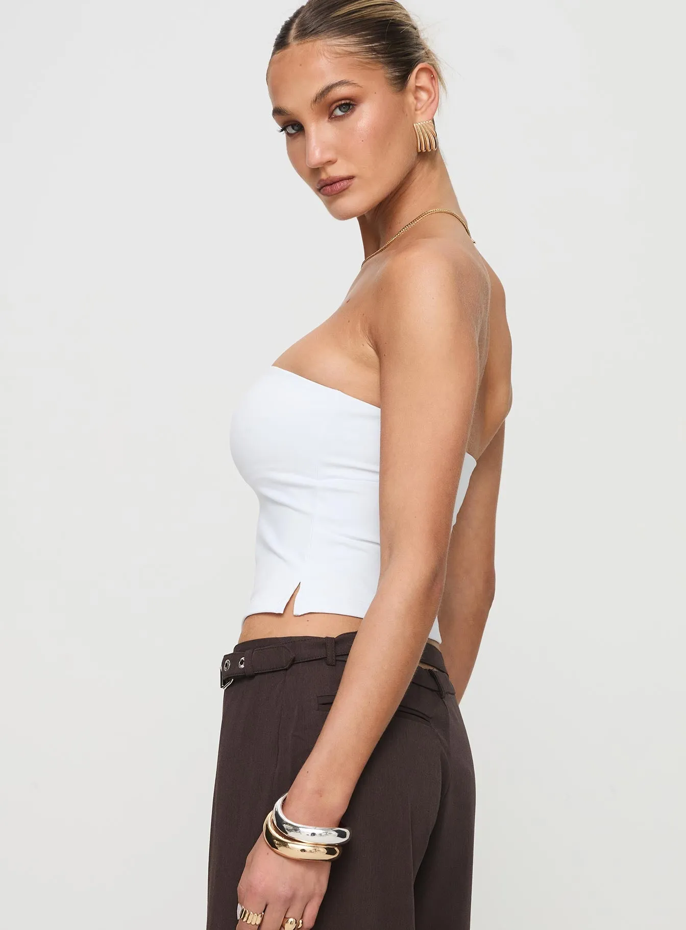 Aurorah Strapless Top White sold by Princess Polly product image thumbnail 4