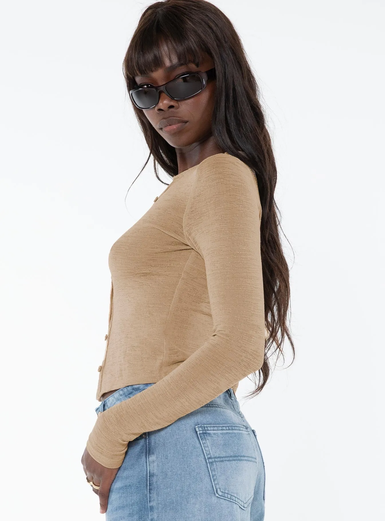 Altis Long Sleeve Top Beige sold by Princess Polly product image thumbnail 4