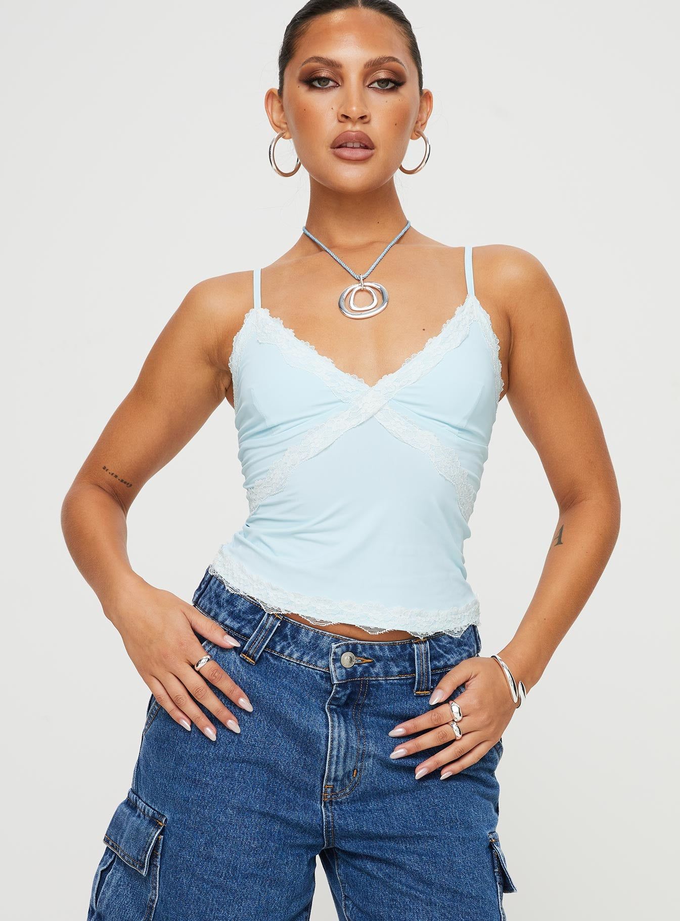 Cinq Cami Top Baby Blue sold by Princess Polly product image thumbnail 2
