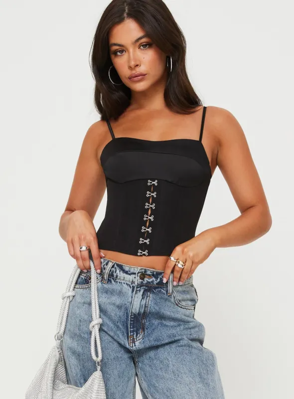 Matney Corset Top Black sold by Princess Polly