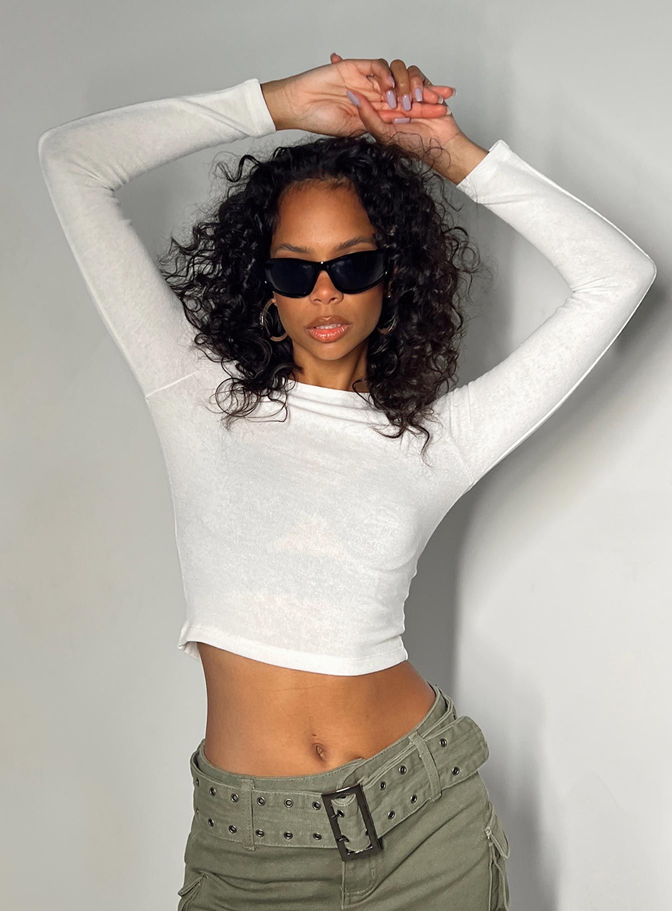 Gadigal Long Sleeve Top White sold by Princess Polly