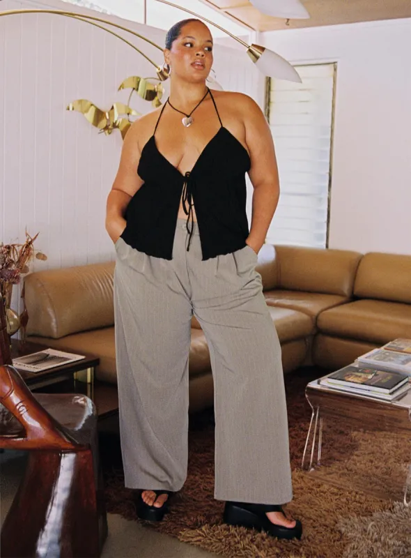 Archer Pants Pinstripe Beige Curve sold by Princess Polly