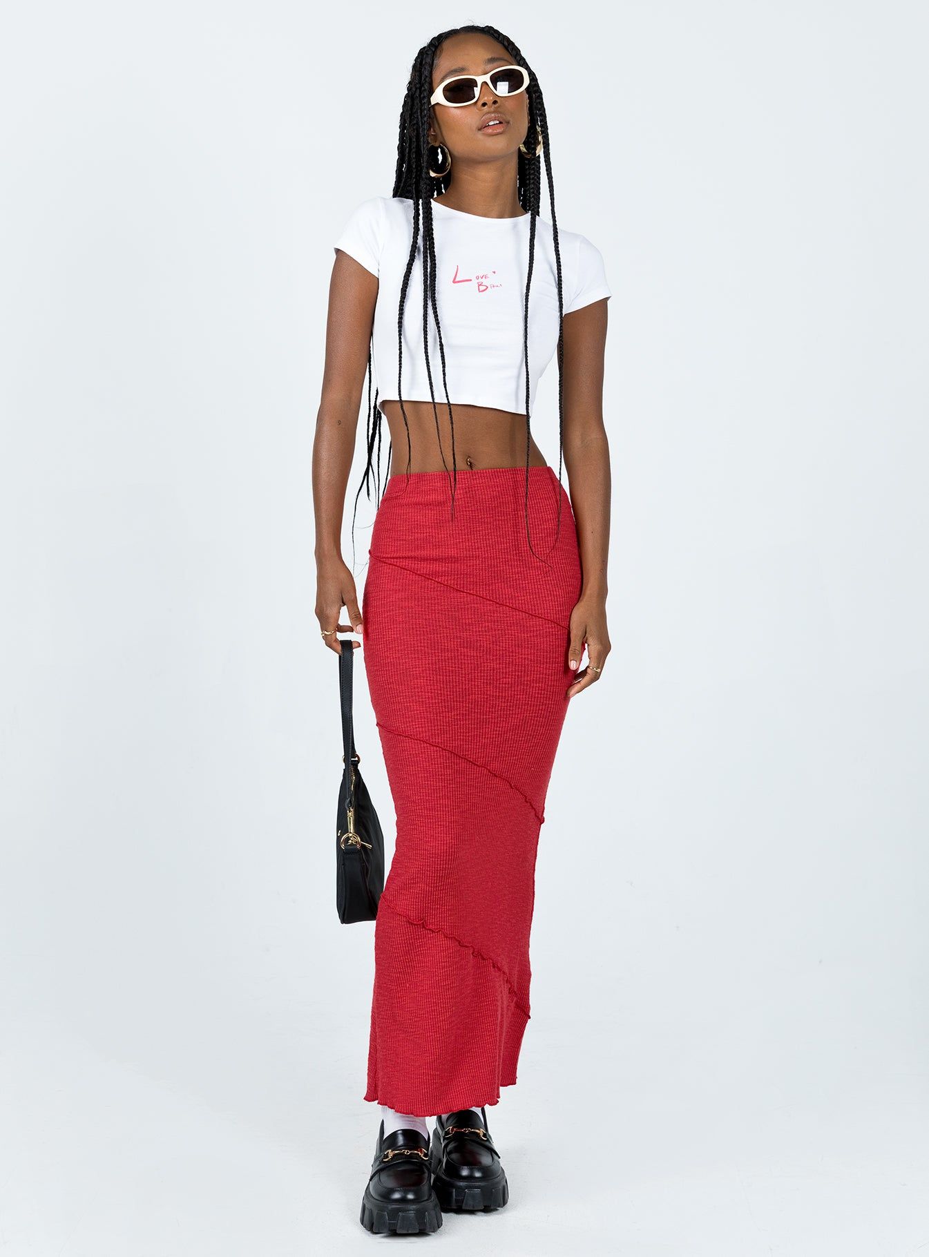 Oscar Maxi Skirt Red sold by Princess Polly product image thumbnail 3