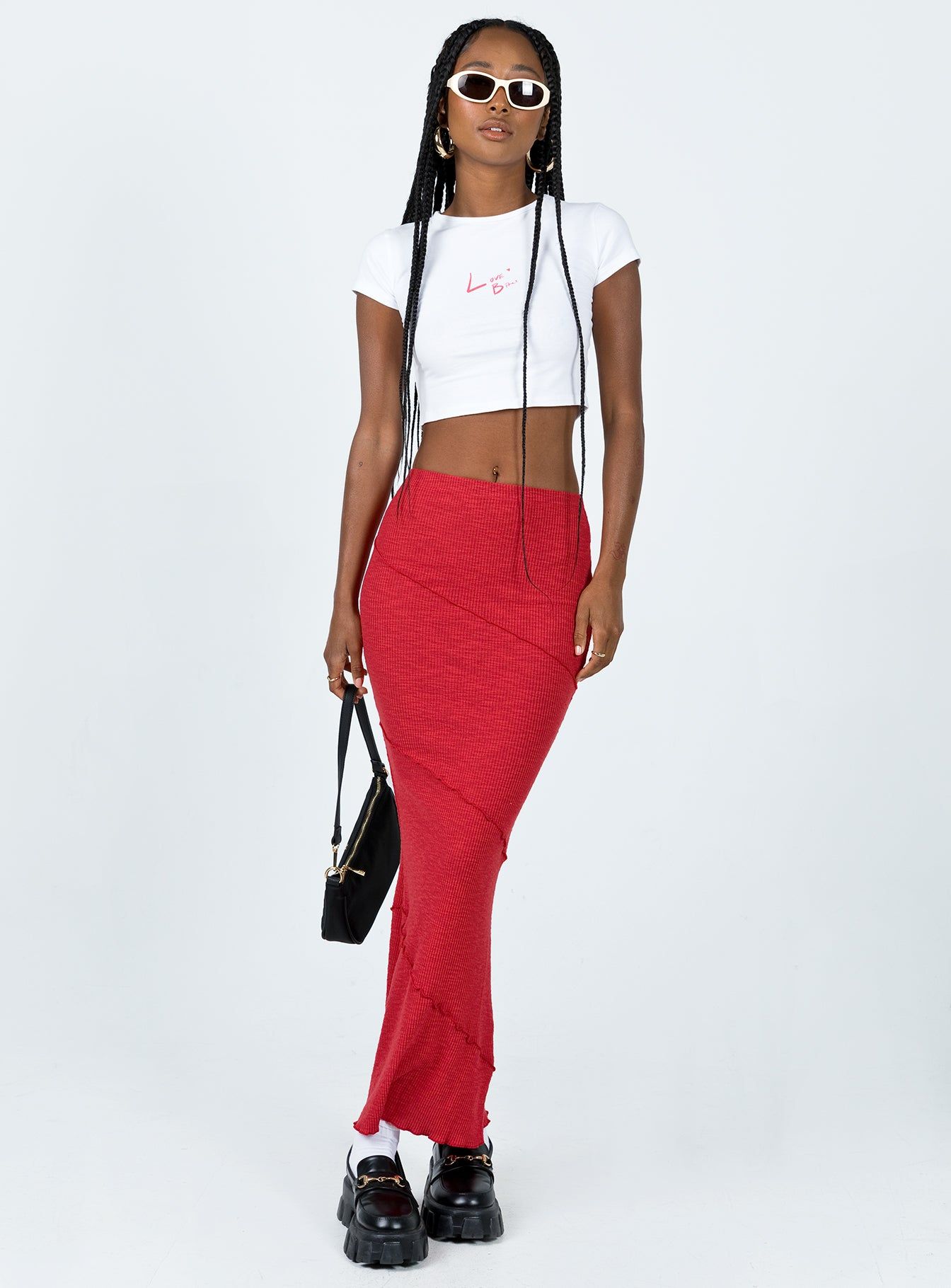 Oscar Maxi Skirt Red sold by Princess Polly product image thumbnail 2
