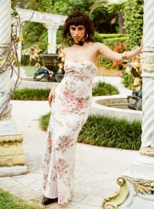Abeila Strapless Maxi Dress Pink Multi sold by Princess Polly