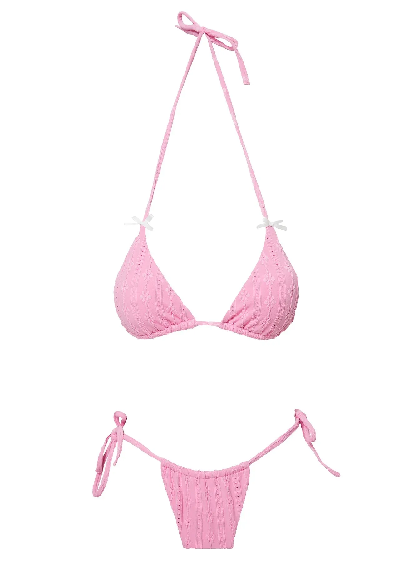 Jenner Triangle Anglaise Bikini Top Bubblegum Pink sold by Princess Polly product image thumbnail 5