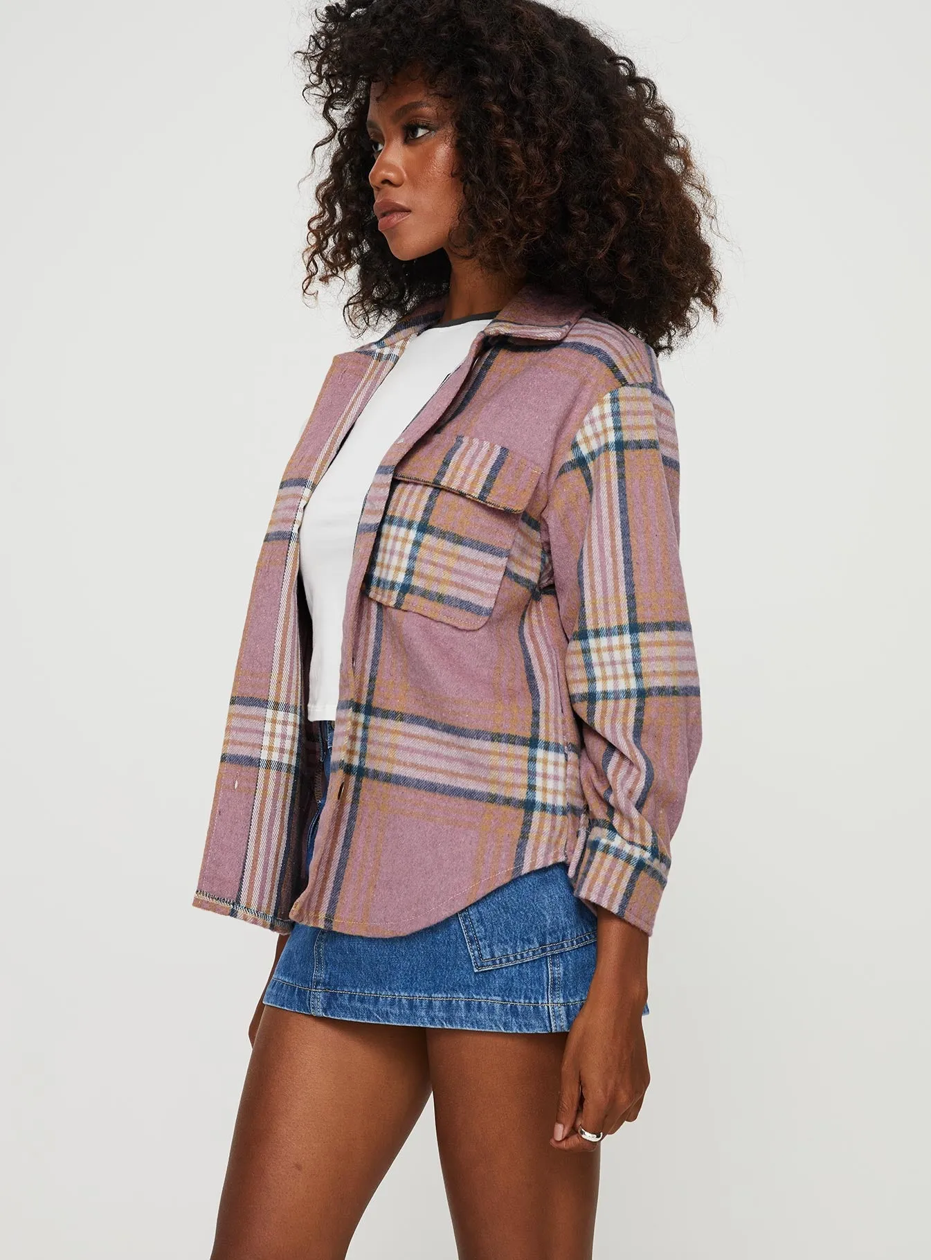Milane Plaid Shacket Pink sold by Princess Polly product image thumbnail 4