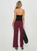 Aquaville Pants Burgundy Pinstripe sold by Princess Polly