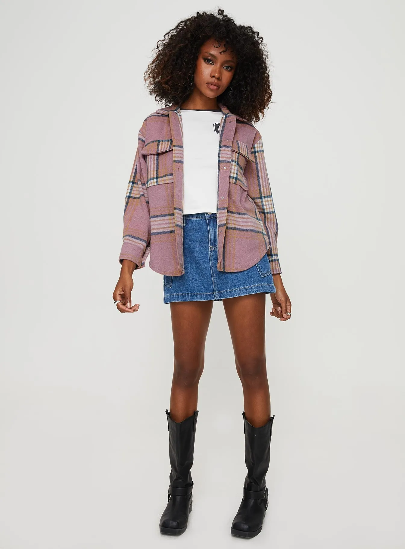 Milane Plaid Shacket Pink sold by Princess Polly product image thumbnail 3
